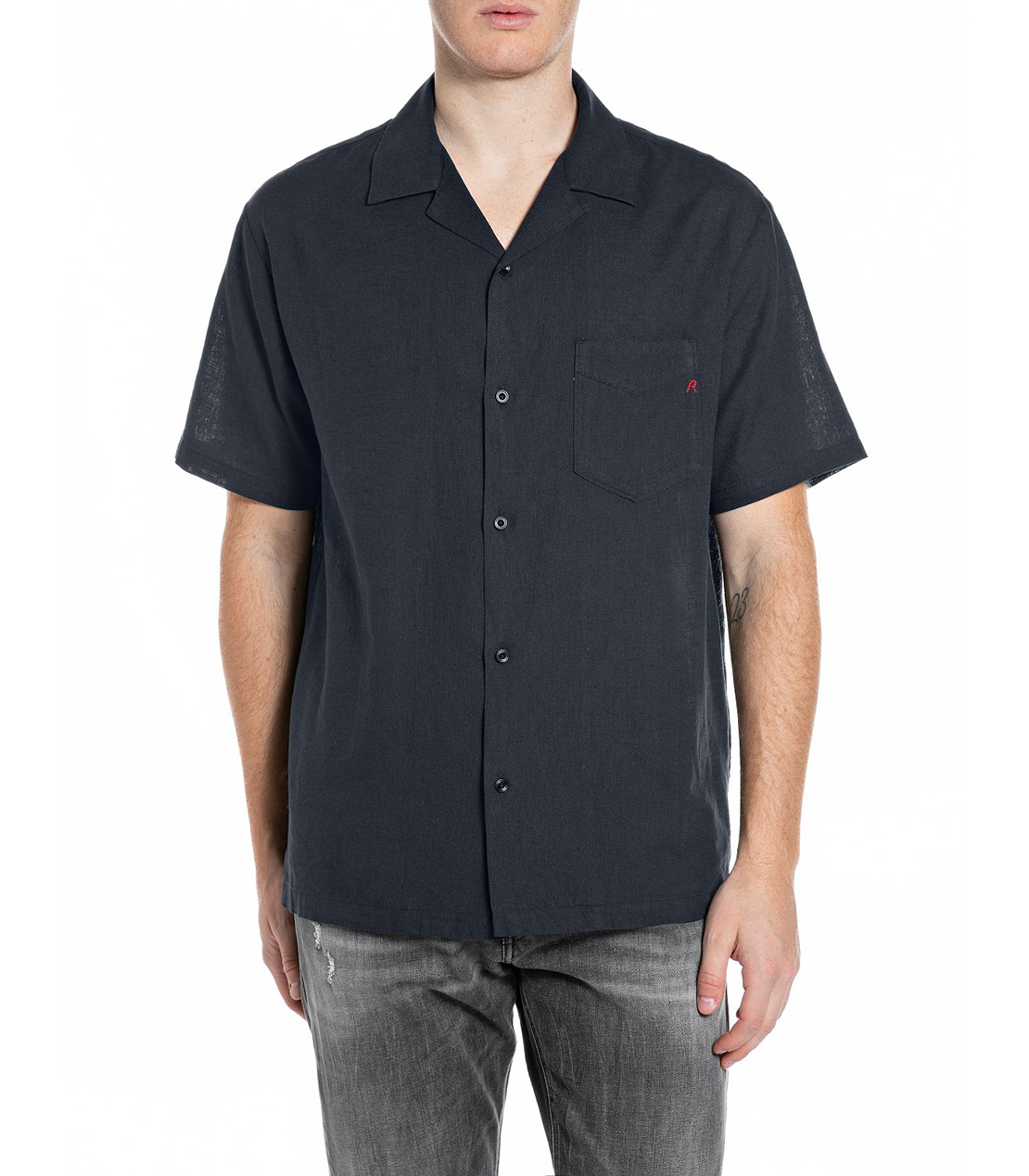 リネンコットンリラックスフィットシャツ